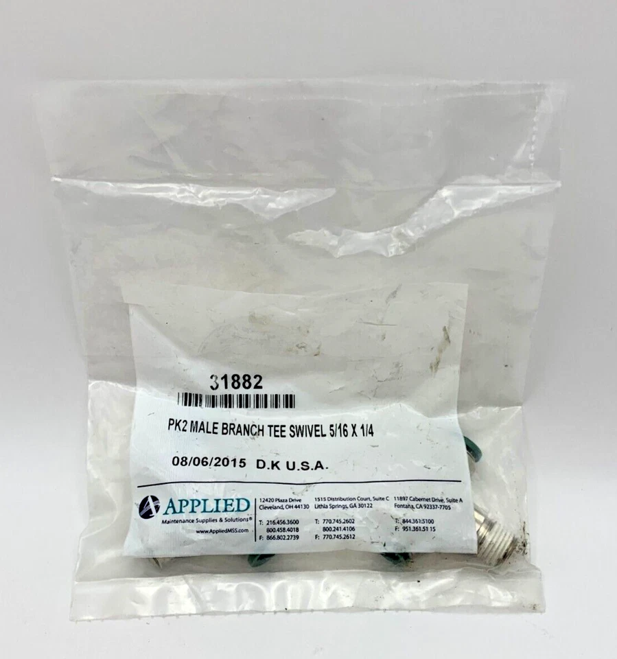 (2 Pack) 5/16" OD 1/4" NPT Prestolok Metal Male Branch Swivel Tee W172PLP-5-4 - Image 4 of 4