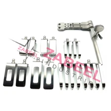 Cloward Cervical Retractor w/ 12 Blades (6 Sets) O.R Grade By Zabeel Industries