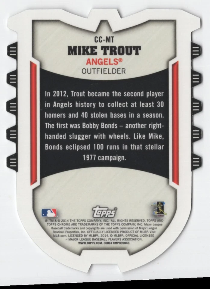 2014 Topps Chrome Connections Die Cuts Mike Trout Los Angeles Angels #CC-MT - Image 2 of 2