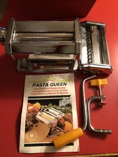 Deluxe Atlas Pasta Queen Pasta Maker Tested Works Comes W/ Clamp Crank Manuel