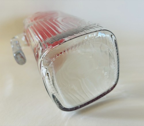 Bormioli Rocco Gelo Glass Refrigerator Pitcher Jug Red Lid 40 oz. Made in Italy - Picture 10 of 11