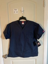 Dickies Navy Blue Scrub Top with Pocket size L