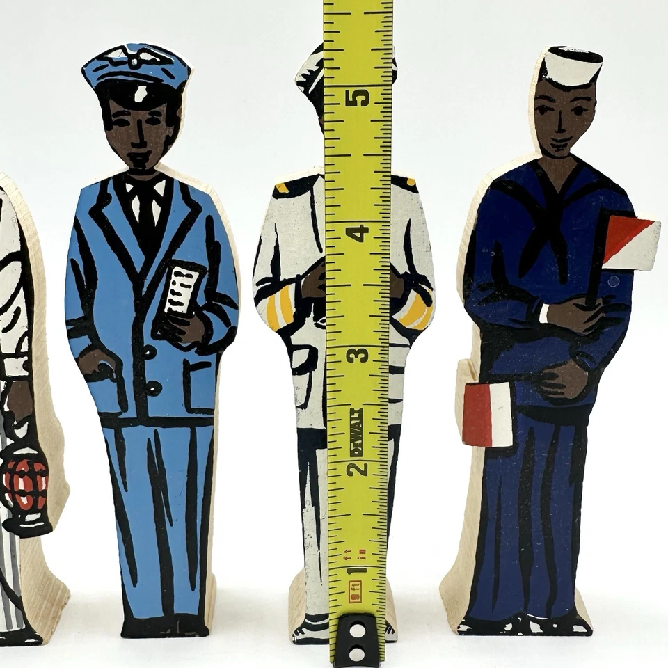 Juguetes de madera vintage para transporte de personas artesanía de madera negro afroamericano Foto 4 de 4