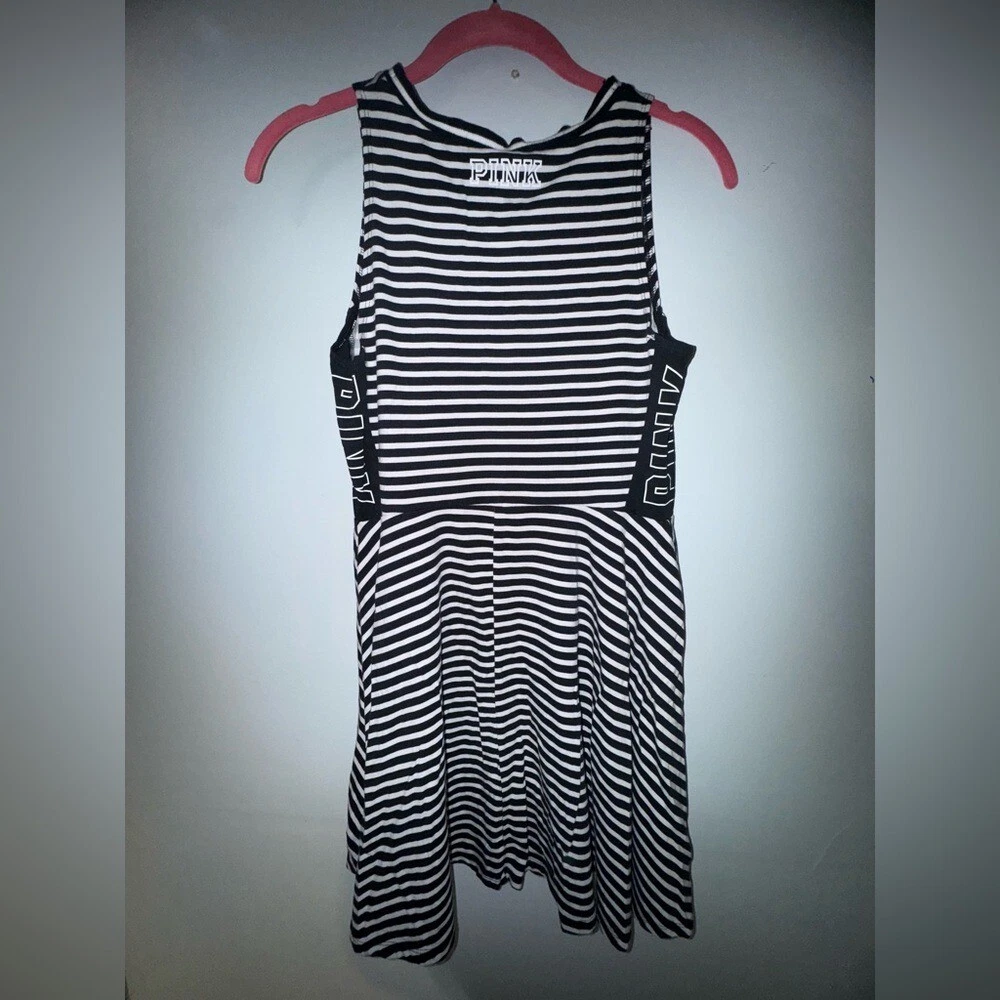 UNDERCOVER Abito skater senza maniche Victoria's Secret ROSA righe svasate nero bianco tg small