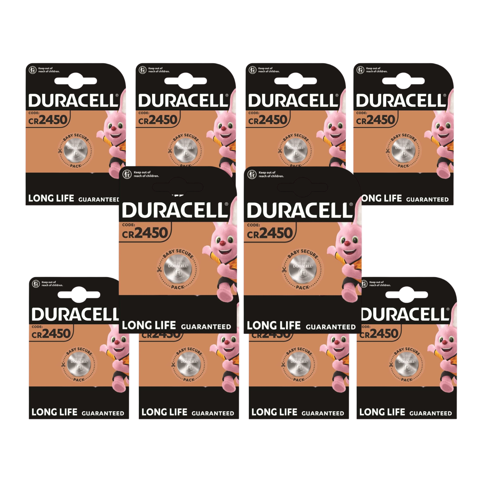 Duracell 2450 Battery CR2450 DL2450 BR2450 3V Lithium Batteries Coin