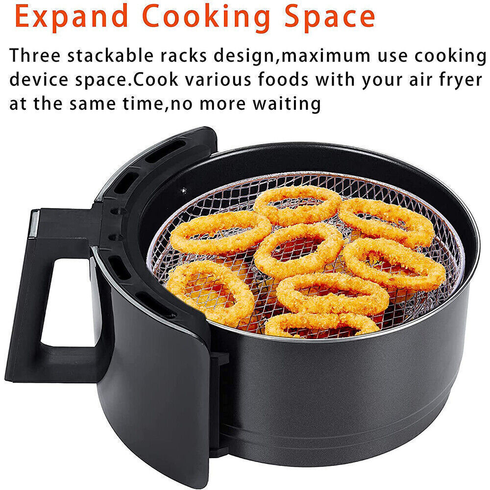 For Ninja Air Fryer Rack 3Tiers Stackable Round Oven Air Fryer Basket