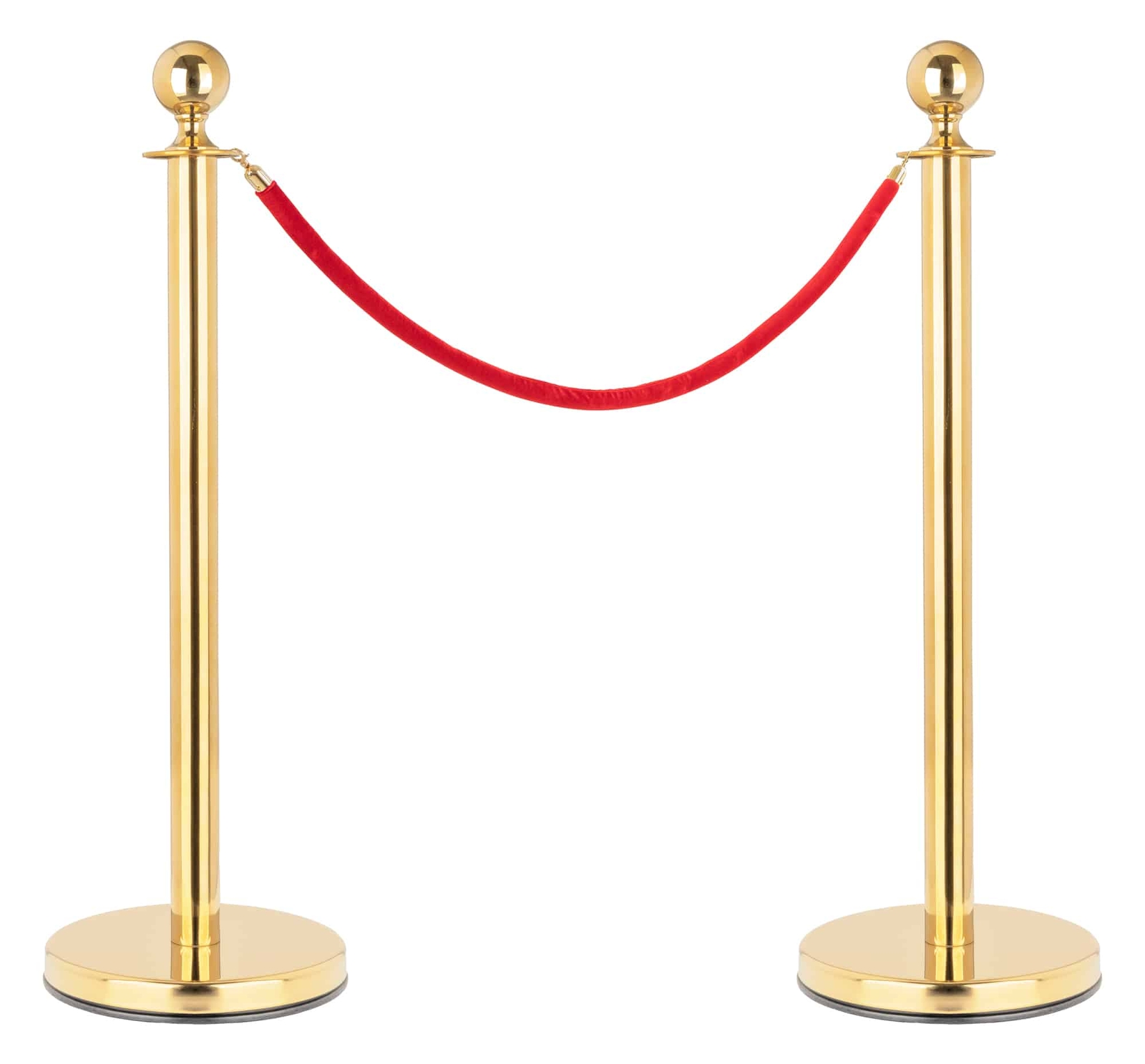 Transenne Separacode Paletti di Delimitazione Acciaio Inox Oro Corde Rosso 1,5m