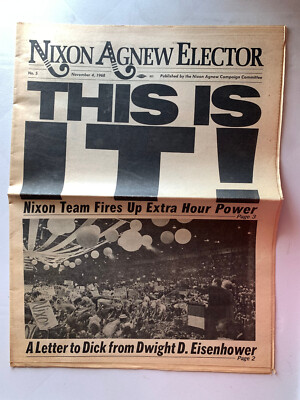 PRESIDENT RICHARD NIXON AGNEW ELECTOR NEWS PAPER NO. 5 1968