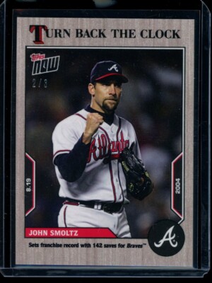 2022 Topps Now Turn Back the Clock #142 John Smoltz White Ash Card #d /3