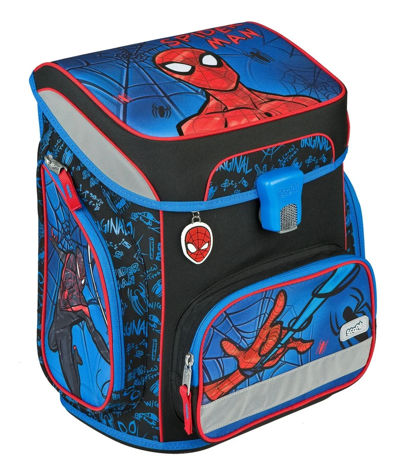 Scooli EasyFit Schulranzen-Set 5-teilig Schulranzen Spider Man II schwarz blau - Bild 3 von 4