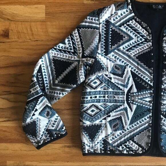 TOPSHOP Embroidered Aztec cropped 