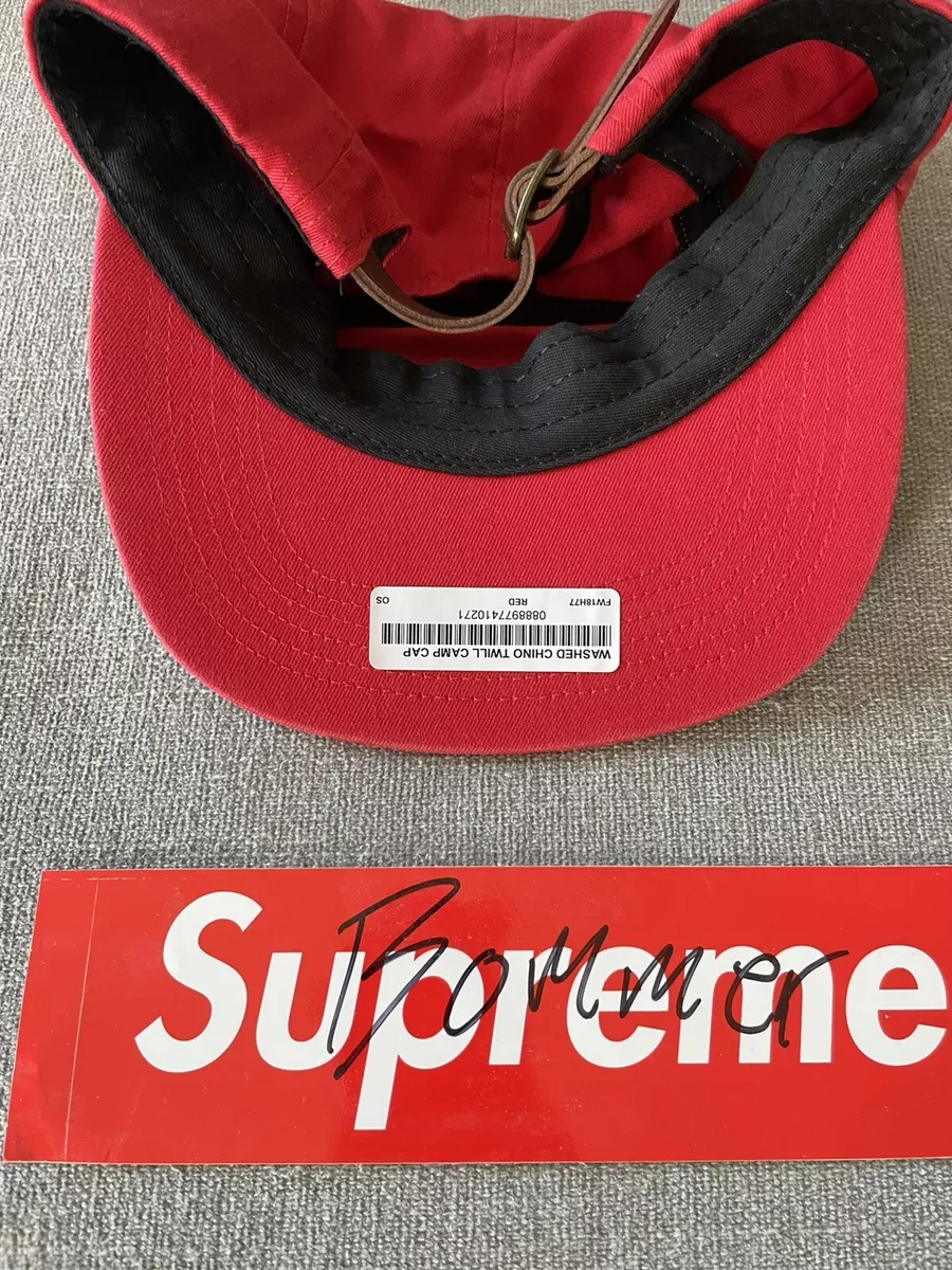 Supreme washed chino twill camp cap red box logo hat FW18