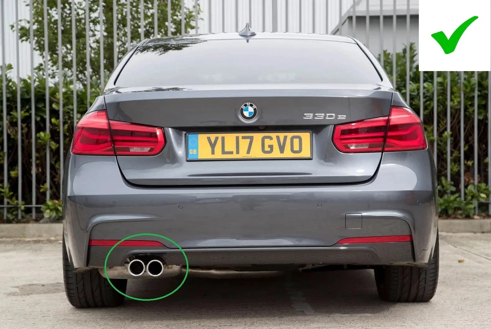 2x BMW F10 F11 F20 F21 F22 F23 F30 F31 F32 F33 FIBRA DE CARBONO DOBLE PUNTAS DE ESCAPE Foto 4 de 4