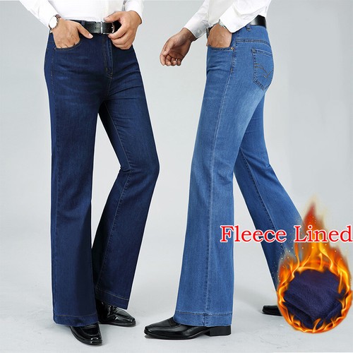 Men Denim Flared 70s 80s Bell Pants 