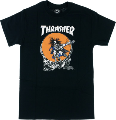 Thrasher Magazine Sk8 Outlaw Pushead Art Black T-Shirt