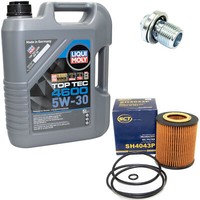 MotoröL Set 5W-30 5 Liter + ÖLfilter SH 4043 P + Schraube FüR Opel Vectra Saab