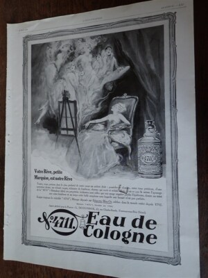 EAU DE COLOGNE N°4711 + HARDTMUTH KOH-I-NOOR advertising paper ILLUSTRATION 1928
