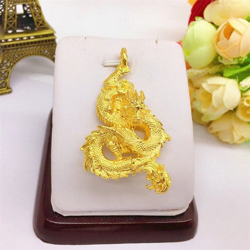 2024 Arriavl 24K Yellow Gold Plated Vivid Dragon Pendant Necklace for Men--- - Picture 5 of 8