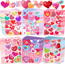 36 Sheets Heart Stickers, Valentine Stickers, Valentines Day Stickers for Kids C