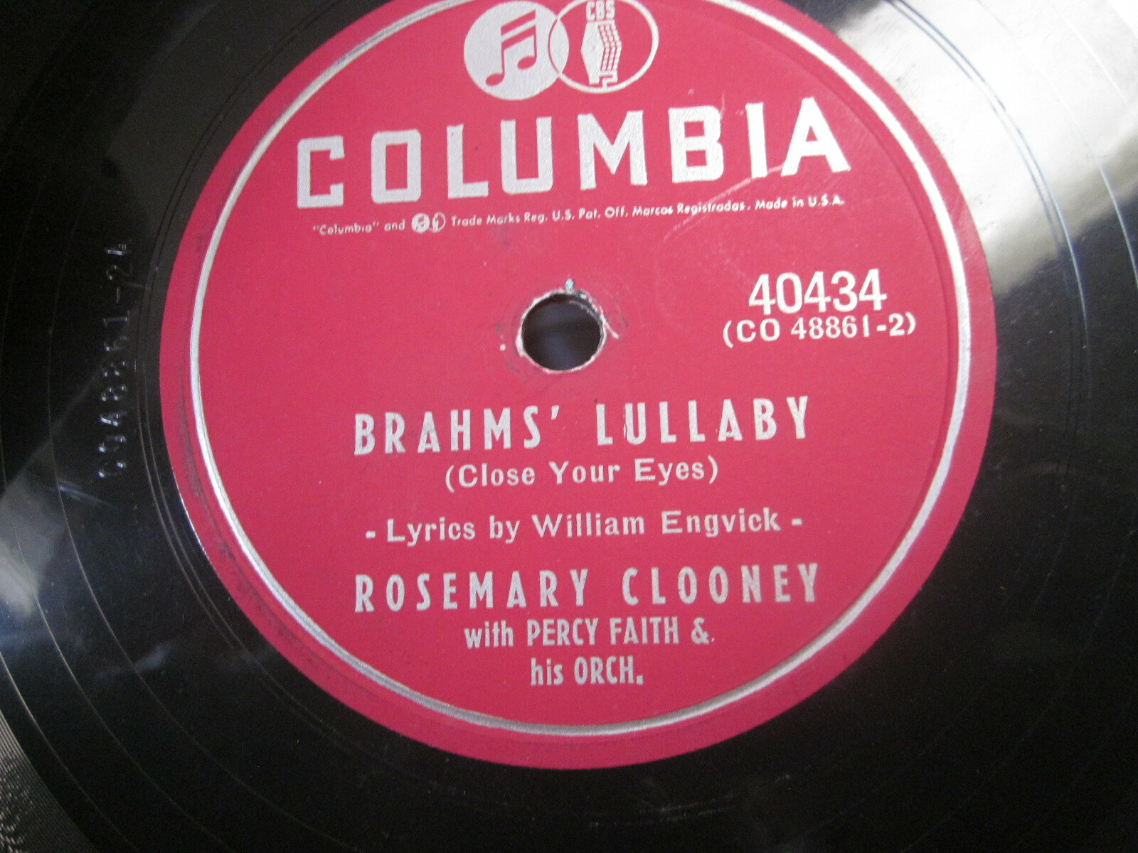 10" 78 rpm RECORD COLUMBIA 40434 ROSEMARY CLOONEY WHERE WILL THE DIMPLE