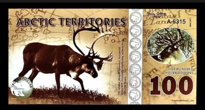 Arctic Territories 100 Polar Dollars 2017 Polymer UNC Polar Dollars PP609