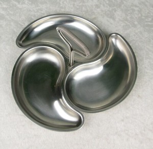 Denmark Stainless Steel 3 Section Serving Dish Danish Modern Mid Century Modern