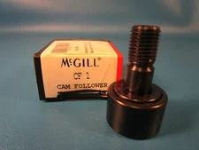 McGill CF1 Cam Follower, CAMROL® Standard Stud, Needle Bearing Design, Slotted 