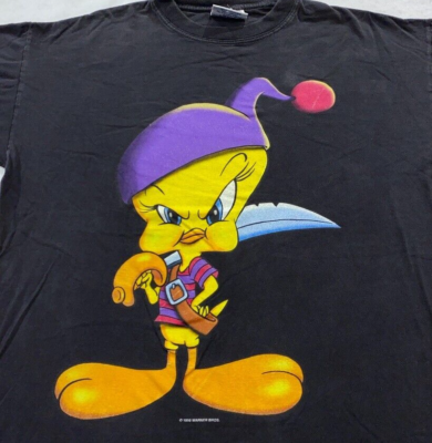vintage 90s TWEETY PIRATE LOONEY TUNES T-Shirt XL cartoon | eBay