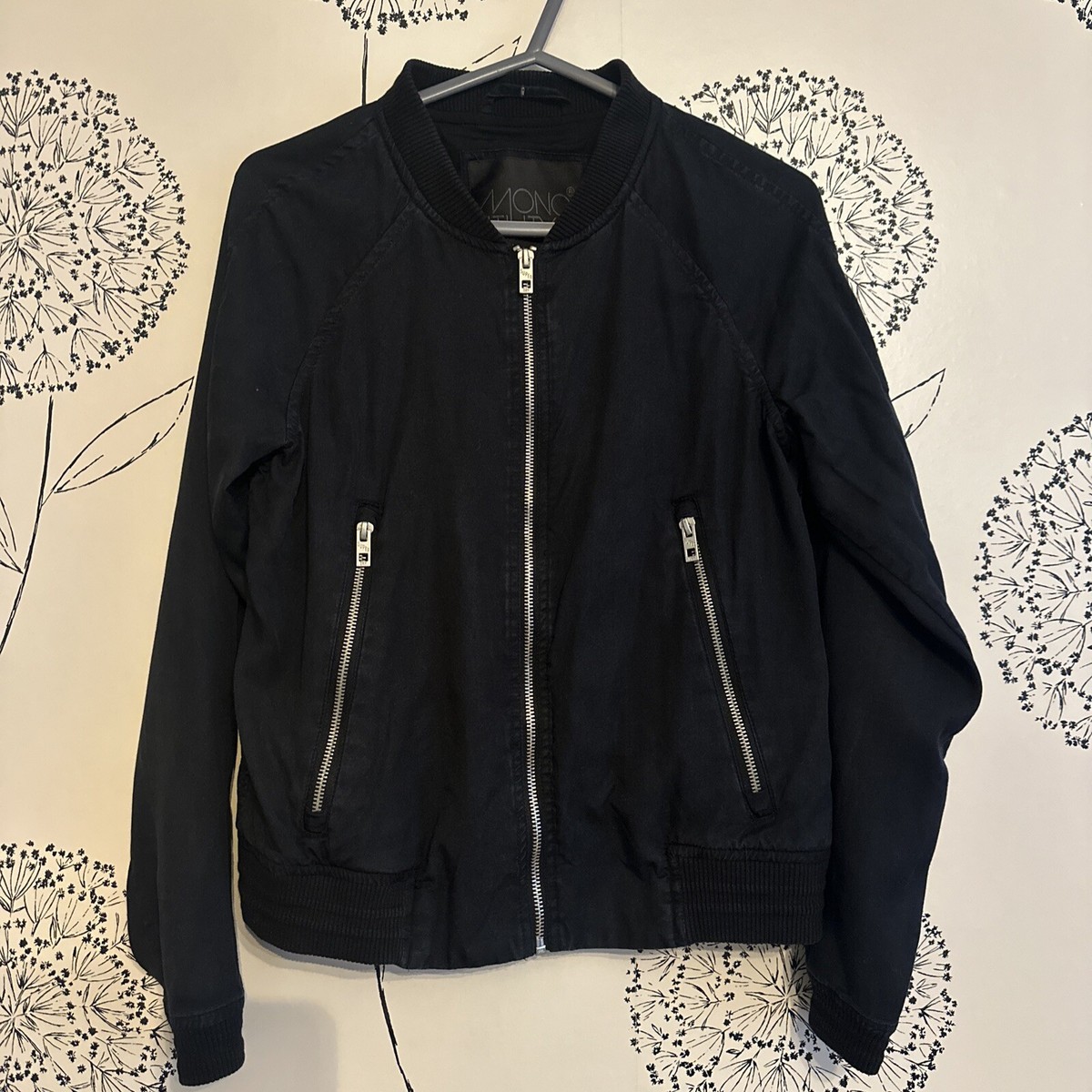 Women’s Superdry Mono Utility Black Thin Bomber Jacket Size Small