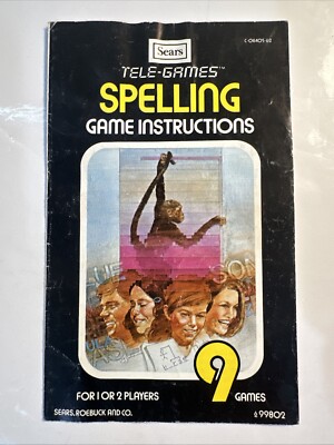 Atari 2600 - Sears Tele-Games - Spelling - Manual Only - Authentic