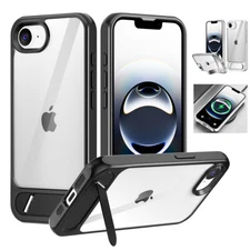 For iPhone 16e Case Shockproof Heavy Duty Protective Cover with Aluminum Stand