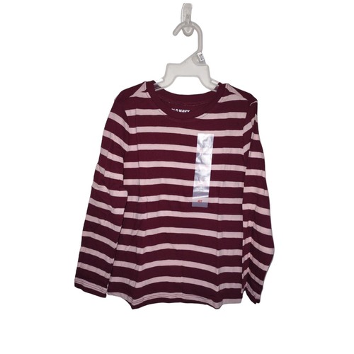 Old Navy 4T Pink Wine Red Long Sleeve T-Shirt | Unisex Baby/Toddler Cotton Top - Picture 2 of 8