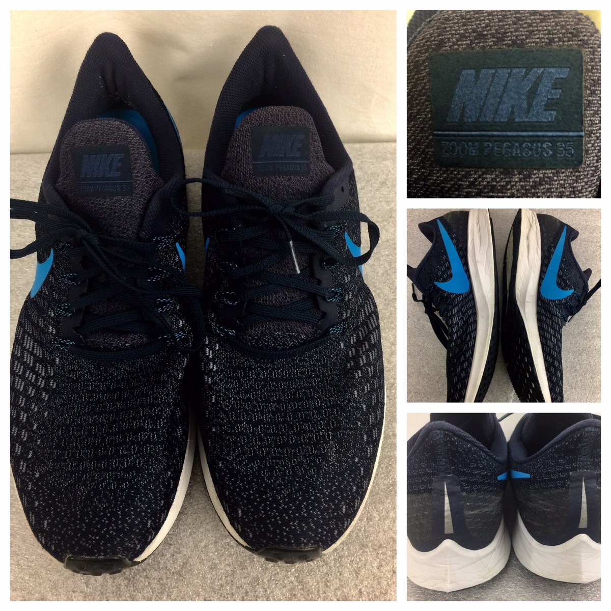 NIKE AIR ZOOM PEGASUS 35 MEN’S US SIze 13 M RUNNING SHOE BLUE/GRAY,  942851-401