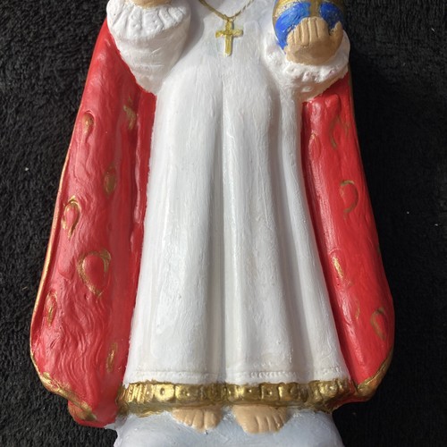 Vintage Infant of Prague Statue Chalkware Italy 12.5” - Picture 4 of 12