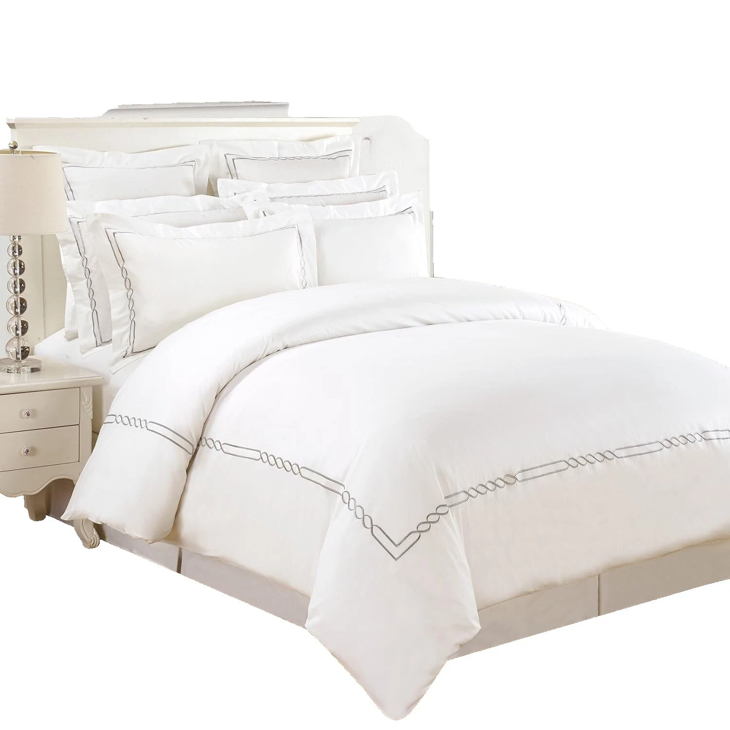 Queen White Embroidered Duvet Covers & Bedding Sets
