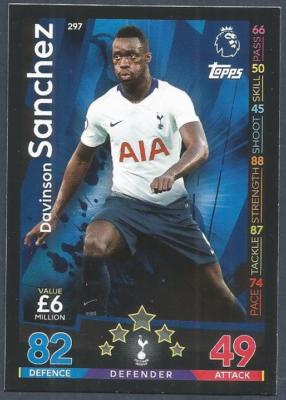  Topps Match Attax 2018-19 - #297 - Tottenham Hotspur - Davinson Sanchez