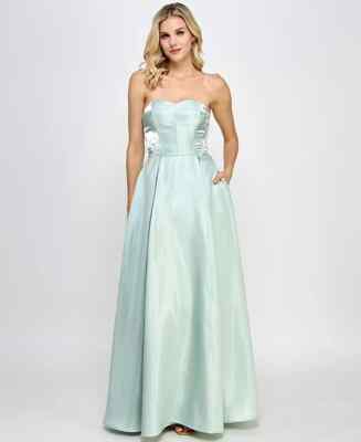 sage green satin corset dress Lady Black Tie - Size 22, Vera Gown - Sage - Satin Corset Dress - Final Sale main image 0