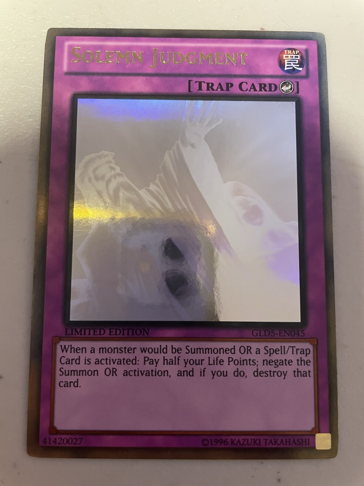 2012 YuGiOh! Solemn Judgment Ghost Rare GLD5EN045 Limited Edition
