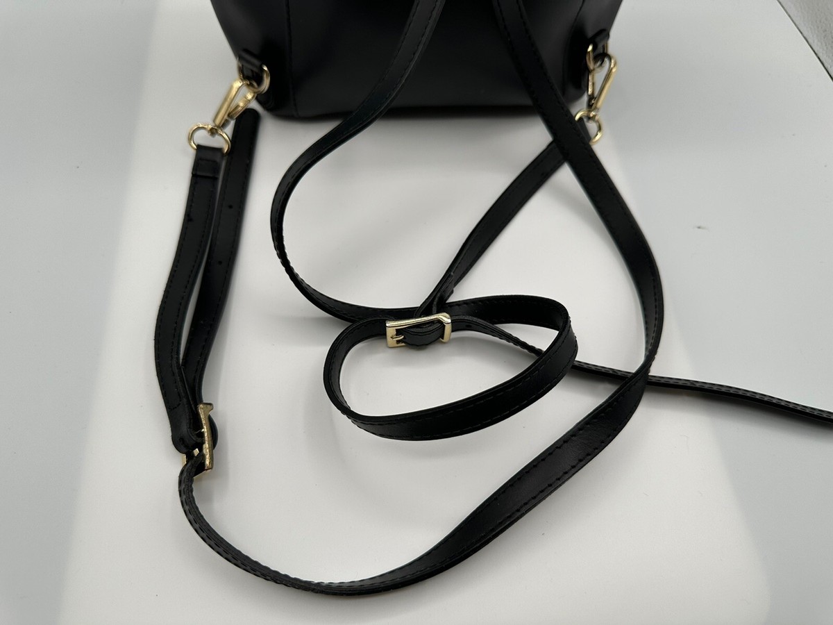 Divina Firenze Designer Black Leather Backpack Convertible Purse Made In Italy Divina Firenze black leather Convertible Top Handle Backpack  main image 2