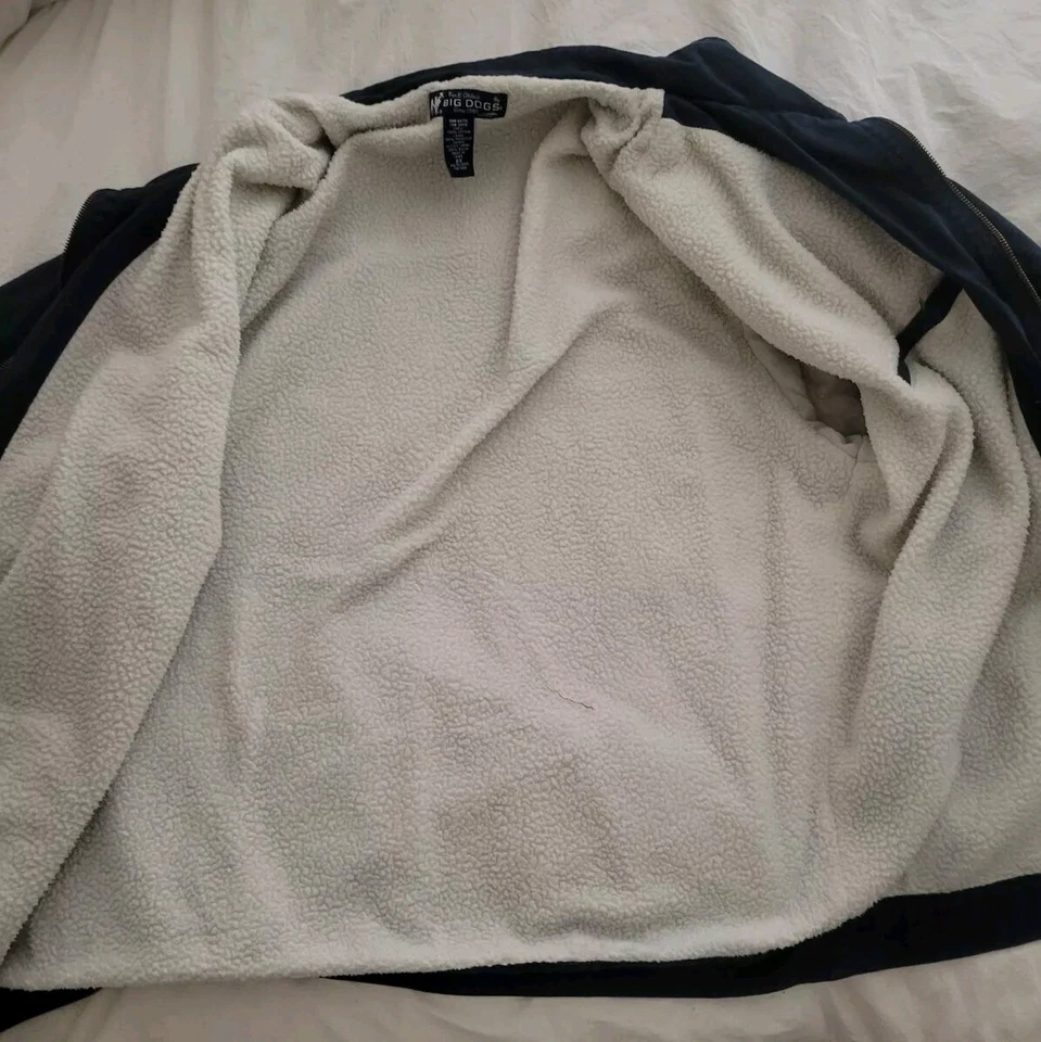 Vintage Big Dogs Jacket Mens XXL 2XL Classic Blue 90's Coat Jacket Soft Lining  - Image 4 of 4