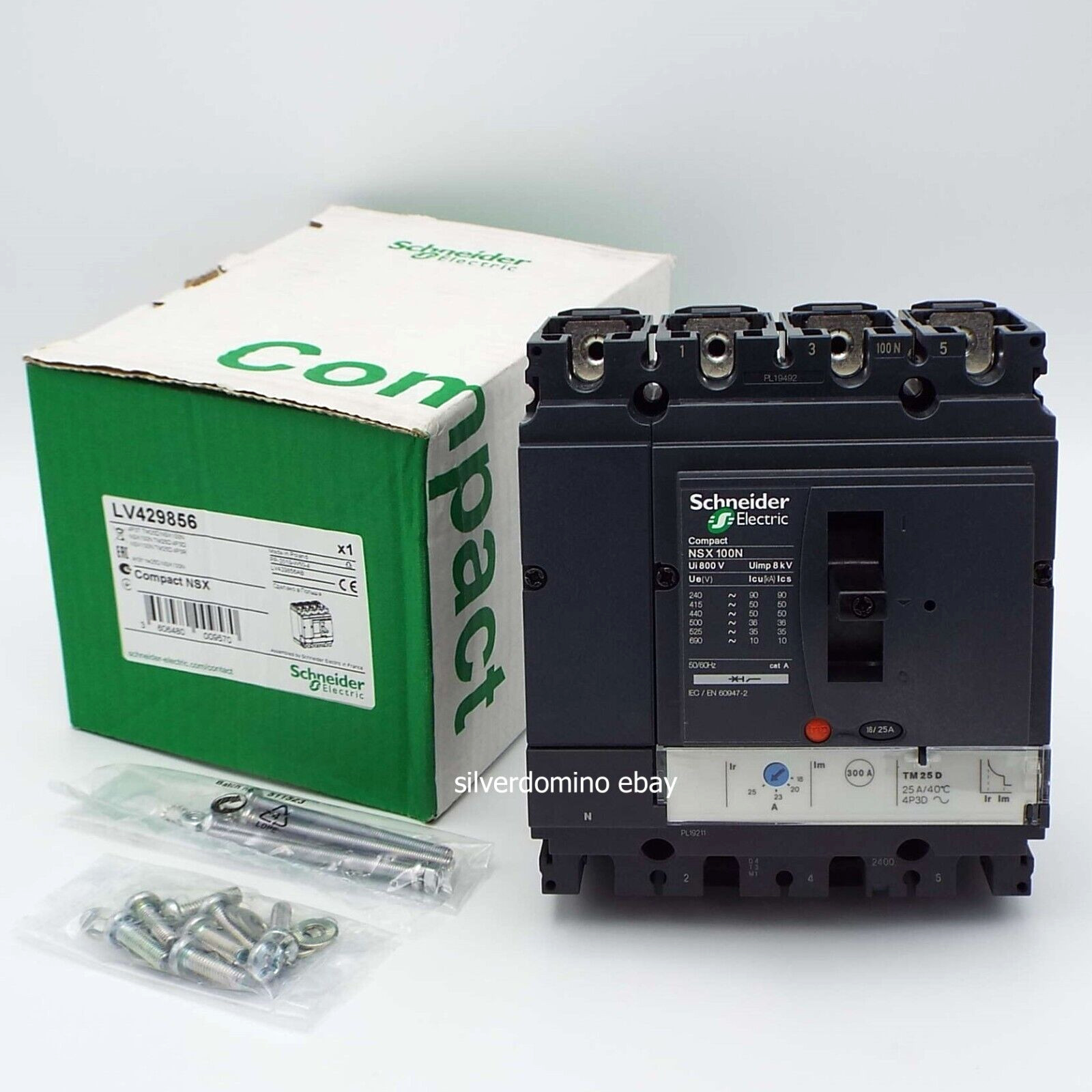 Schneider Compact NSX100N 4P 3d 25A TMD Trip Circuit Breaker • LV429856