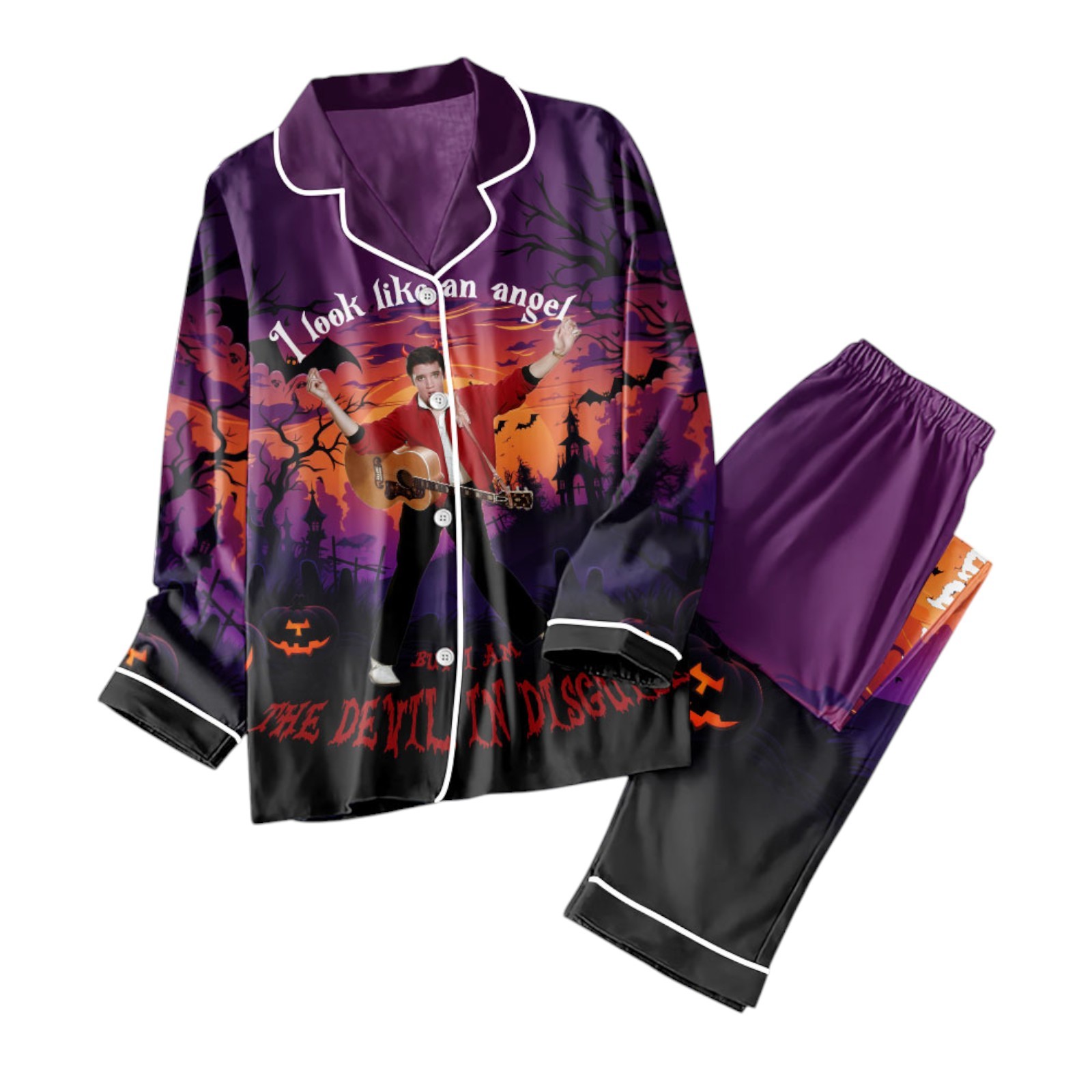 Elvis Presley Button Down Pajamas Set   VANDH 1104