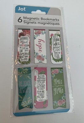 Set of 6 Inspirational Magnetic Bible Verse Bookmarks Double Sided 12 Designs
