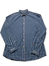 Atlantic Bay Shirt Plaid Collared Men's Blue Long Sleeved Size Large