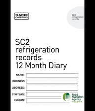 12 Months SC2  Fridge/Cold Room/Display Chill Temperature Records Diary