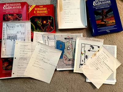 Vintage TSR D&D Basic Set 1 Expert Set 2 Moldvay B/X WITH Played Campaign Maps!!