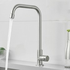 Sleek and Practical Stainless Steel Kitchen Faucet Single Cold Water Tap
