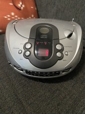 Craig Portable Top-Loading CD Boombox with AM/FM Radio Silver Tested Works