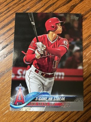 2018 Topps Update Series US189 Shohei Ohtani Los Angeles Angel 3 Game HR Streak