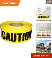 1000 Feet of Bright Yellow Caution Tape - Durable Hazard Marking for Indoors/Out